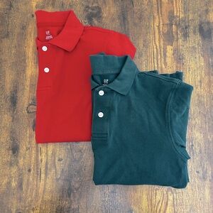 Set of two gap kids organic cotton polos. Hunter Green and red. Prices for both.